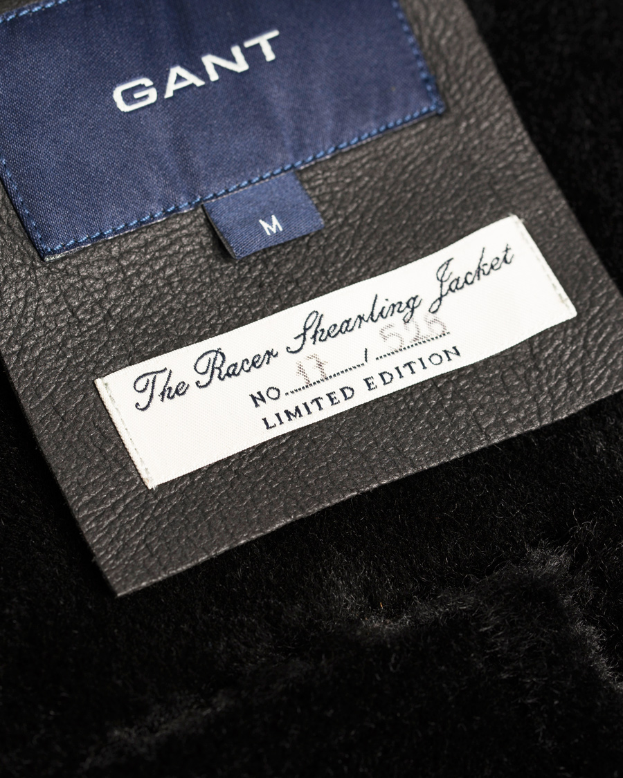 Herre | Jakker | GANT | The Racer Shearling Jacket Black