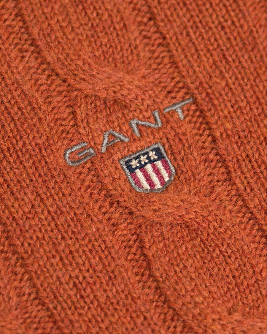 Herre | Gensere | GANT | Lambswool Cable Crew Rust Melange