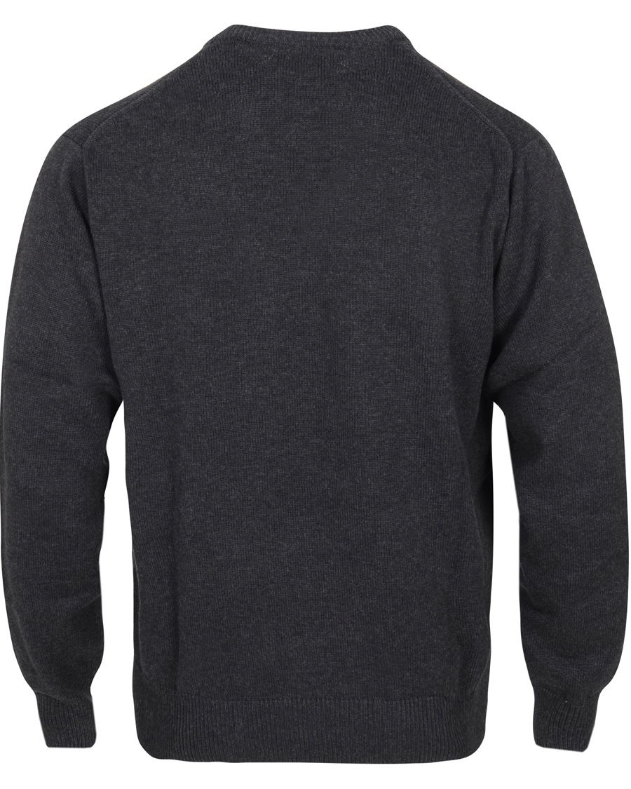 Herre | Gensere | GANT | Solid Cotton V-neck Dark Charcoal Melange