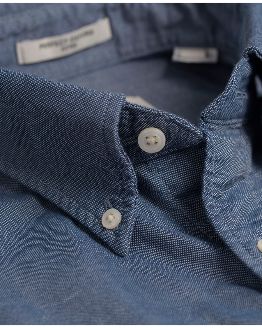 Herre | Skjorter | GANT Diamond G | The Perfect Oxford Fitted Body Shirt Navy