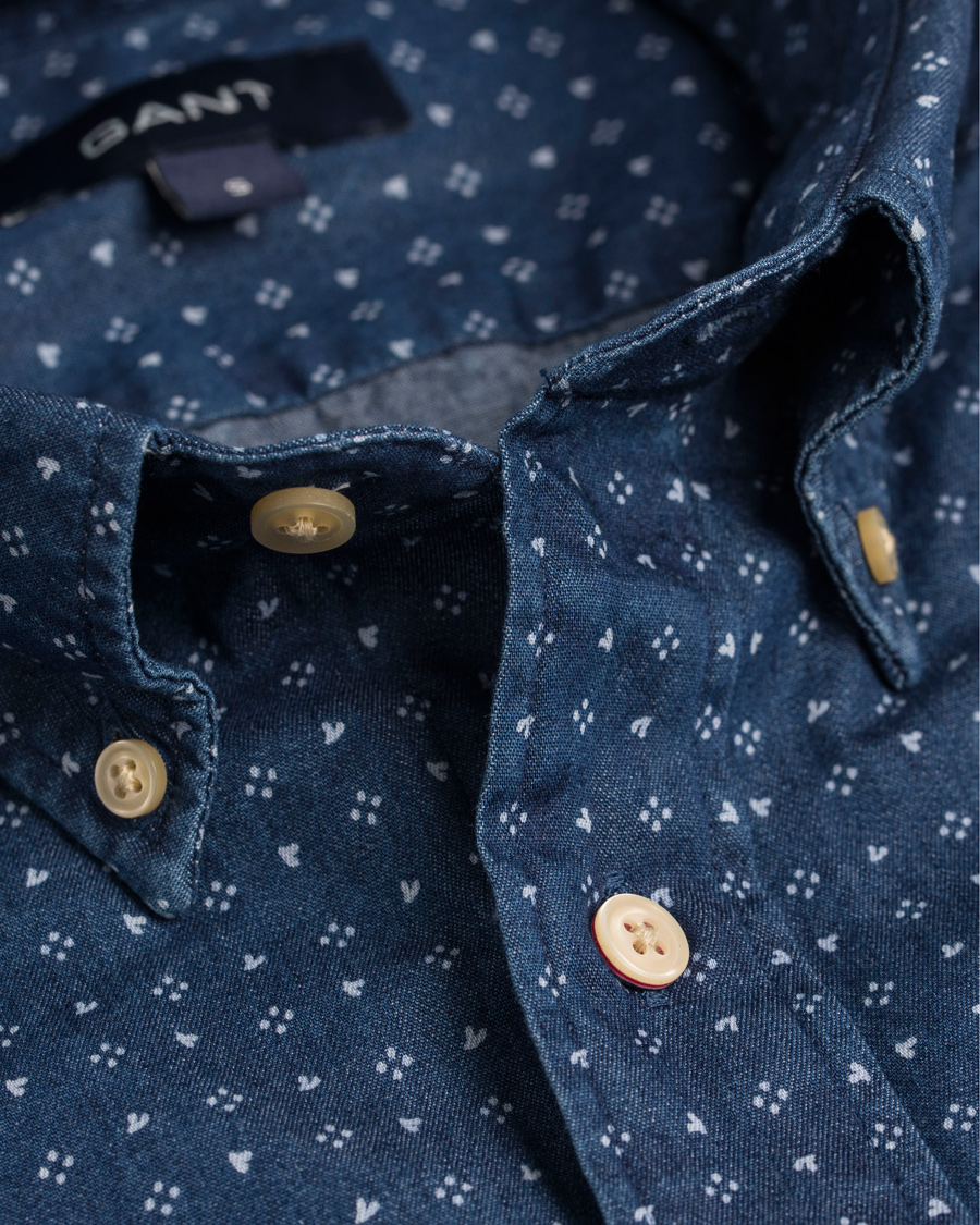 Herre | Skjorter | GANT | Manhattan Indigo Fitted Body Shirt Indigo