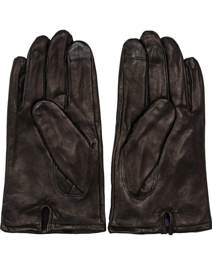 Herre | GANT Touch Screen Leather Gloves Black | GANT | Touch Screen Leather Gloves Black