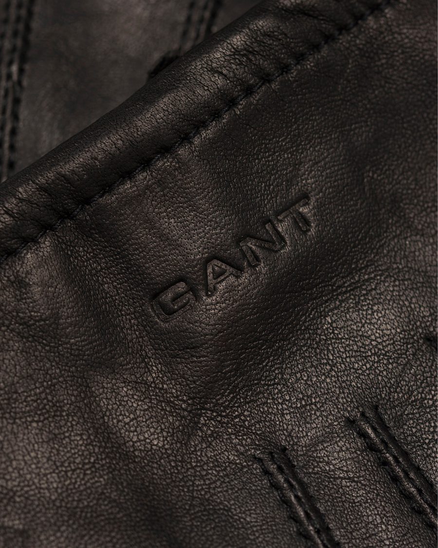 Herre | GANT Touch Screen Leather Gloves Black | GANT | Touch Screen Leather Gloves Black