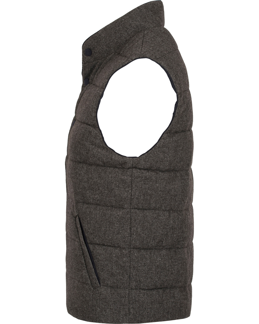 Herre | Jakker | Gran Sasso | Brushed Wool Reversible Vest Grey