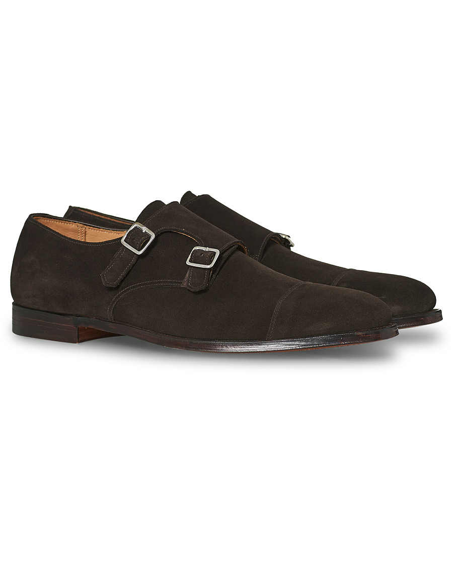 Herre | Crockett & Jones Lowndes Monkstrap Dark Brown Suede | Crockett & Jones | Lowndes Monkstrap Dark Brown Suede
