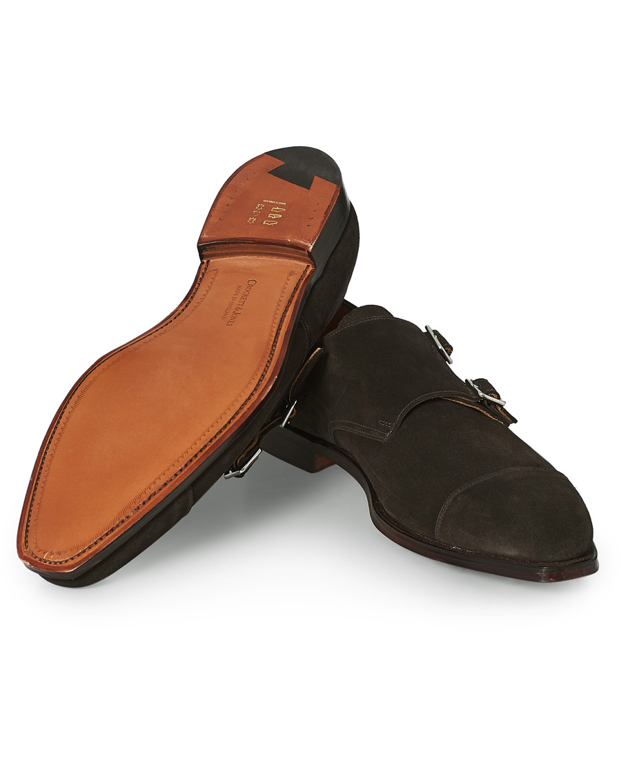 Herre | Crockett & Jones Lowndes Monkstrap Dark Brown Suede | Crockett & Jones | Lowndes Monkstrap Dark Brown Suede