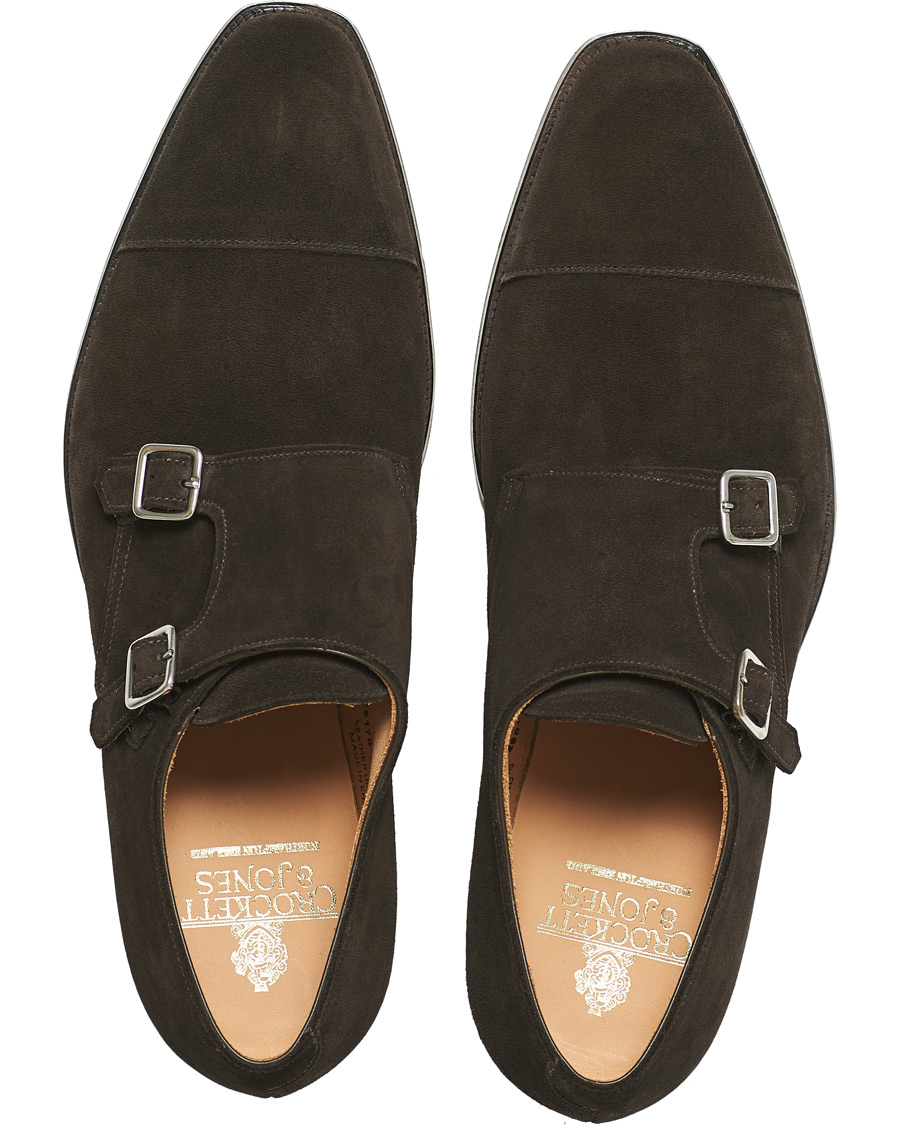 Herre | Crockett & Jones Lowndes Monkstrap Dark Brown Suede | Crockett & Jones | Lowndes Monkstrap Dark Brown Suede