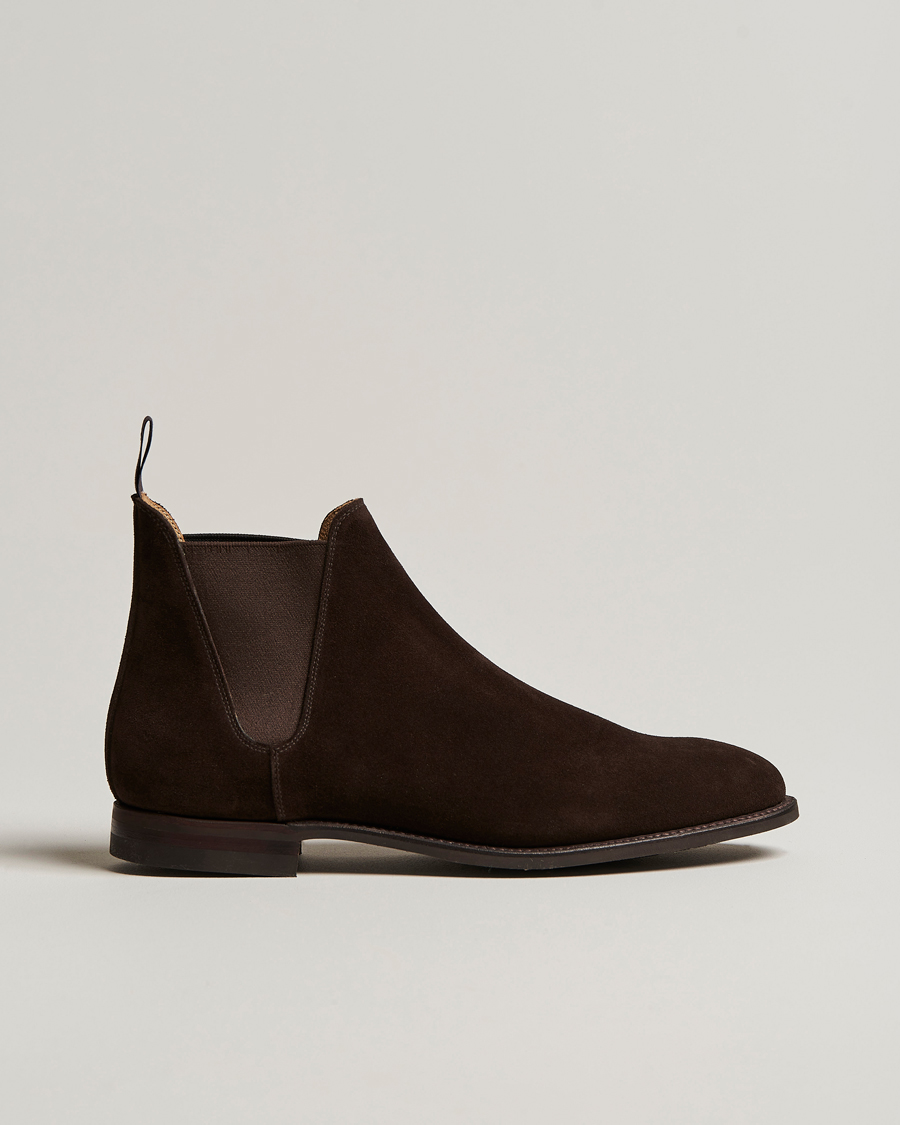 Herre | Støvler | Crockett & Jones | Chelsea 8 Boot Dark Brown Suede