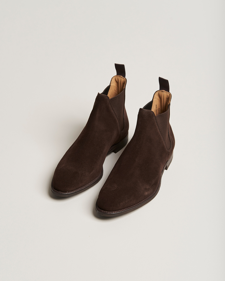 Herre | Vintersko | Crockett & Jones | Chelsea 8 Boot Dark Brown Suede