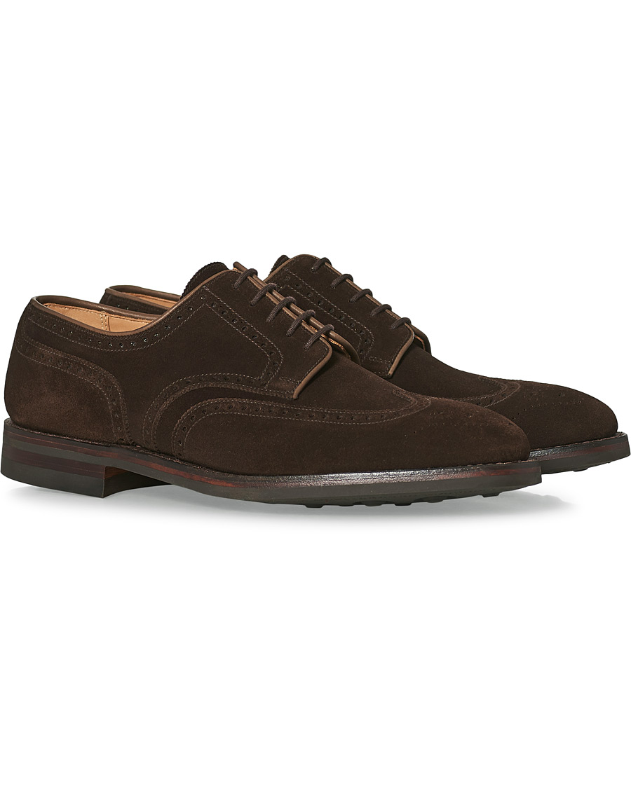 Herre | Crockett & Jones Swansea Brogue Dark Brown Suede | Crockett & Jones | Swansea Brogue Dark Brown Suede