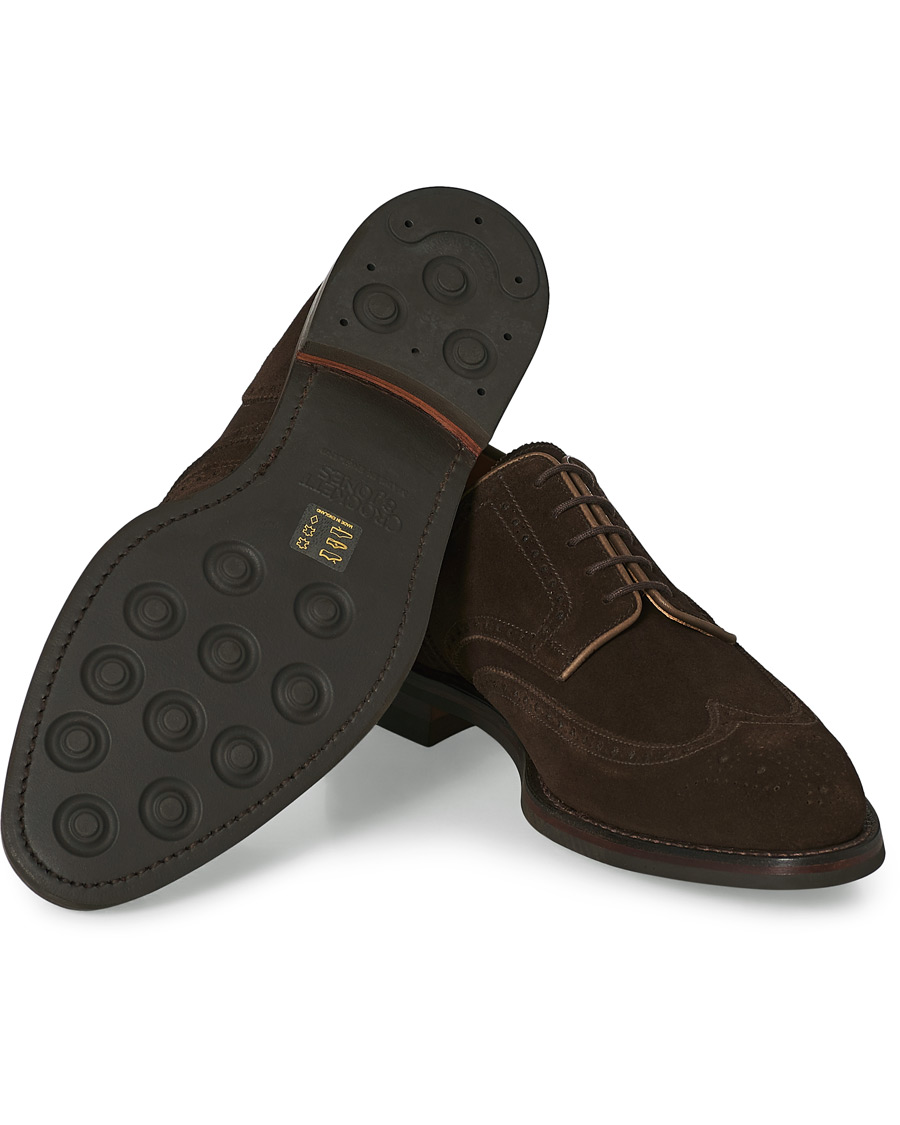 Herre | Crockett & Jones Swansea Brogue Dark Brown Suede | Crockett & Jones | Swansea Brogue Dark Brown Suede