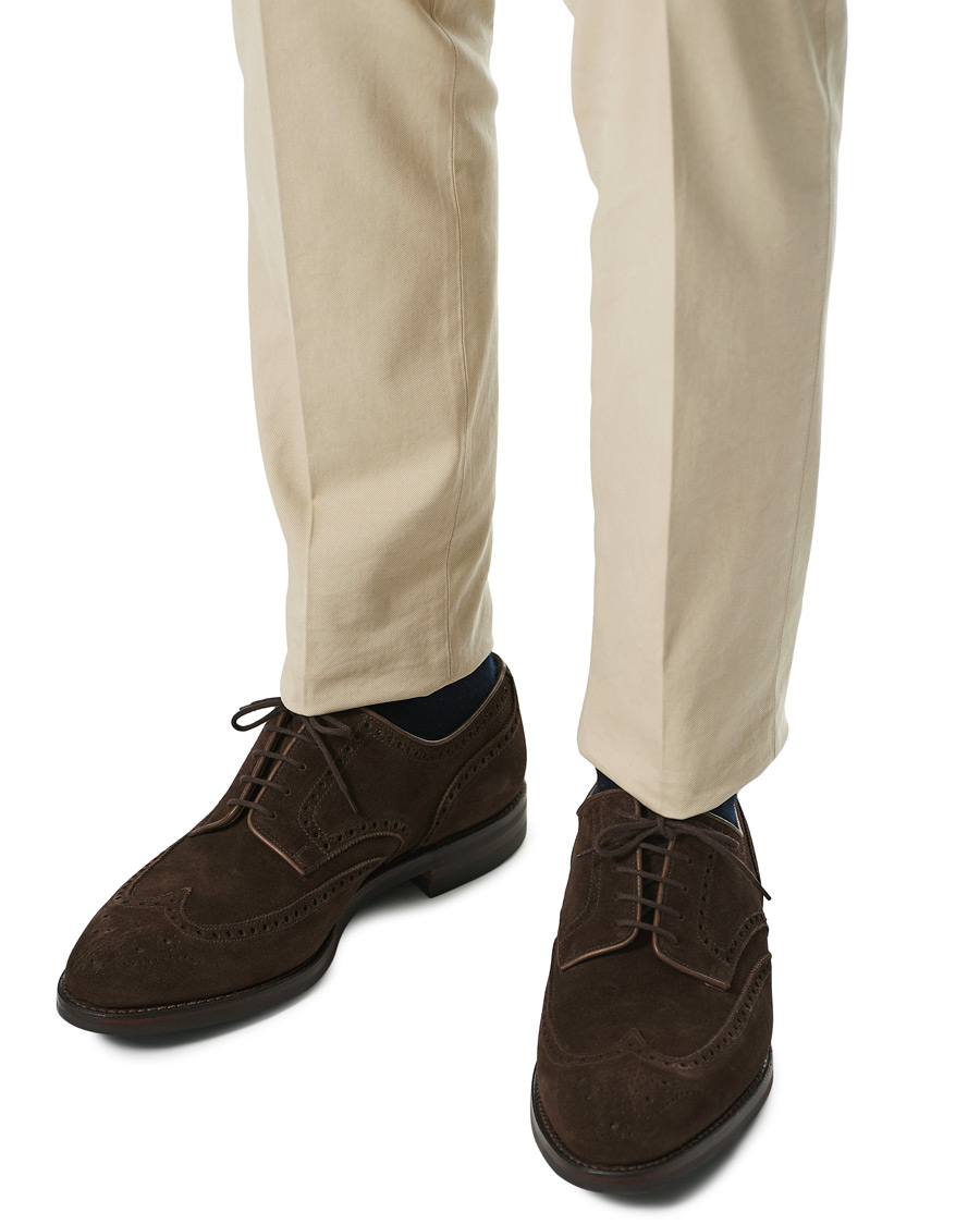 Herre | Crockett & Jones Swansea Brogue Dark Brown Suede | Crockett & Jones | Swansea Brogue Dark Brown Suede