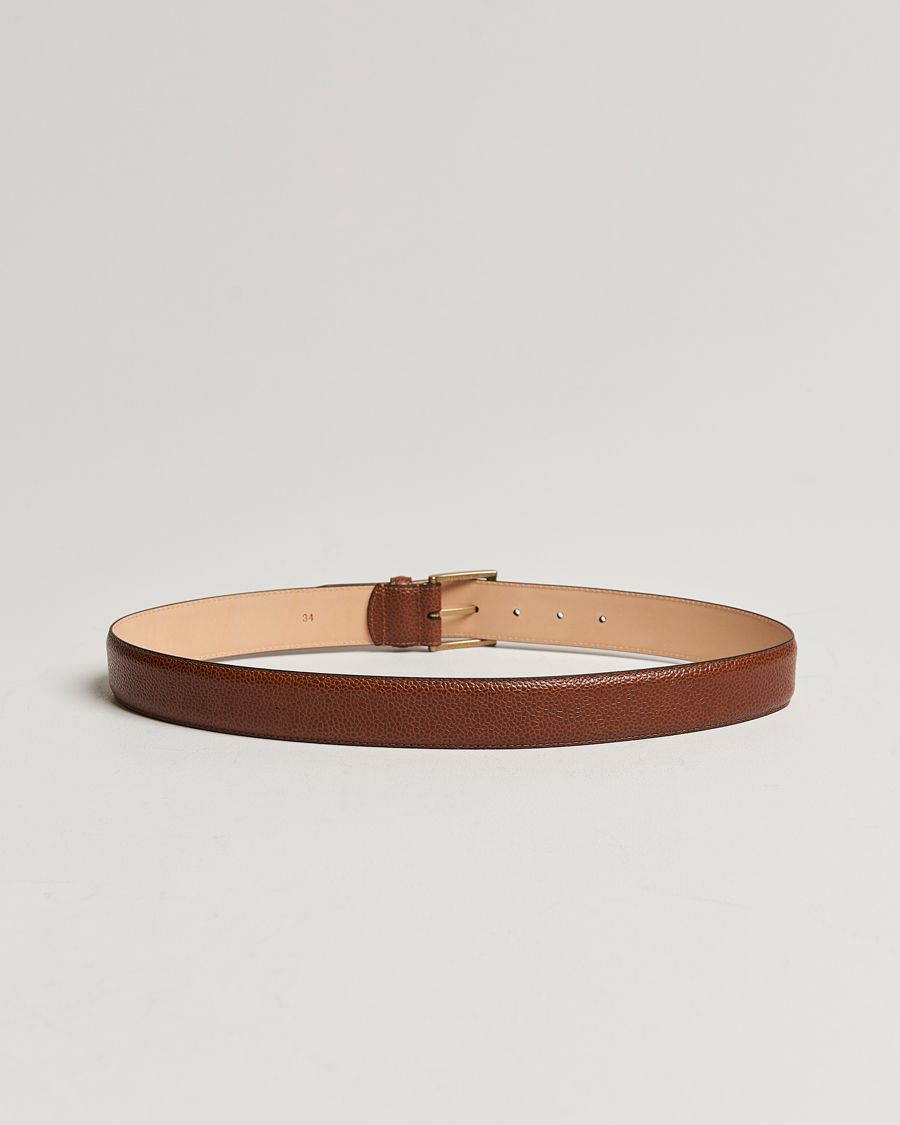 Herre | Umønstrede belter | Crockett & Jones | Belt 3,5 cm Tan Grained Calf