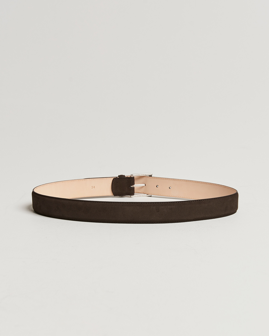 Herre | Belter | Crockett & Jones | Belt 3,2 cm Dark Brown Suede