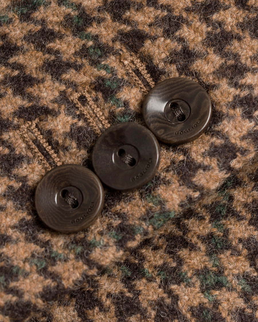 Herre | Dressjakker | Boglioli | Dover Patch Pocket Houndtooth Wool Blazer Brown