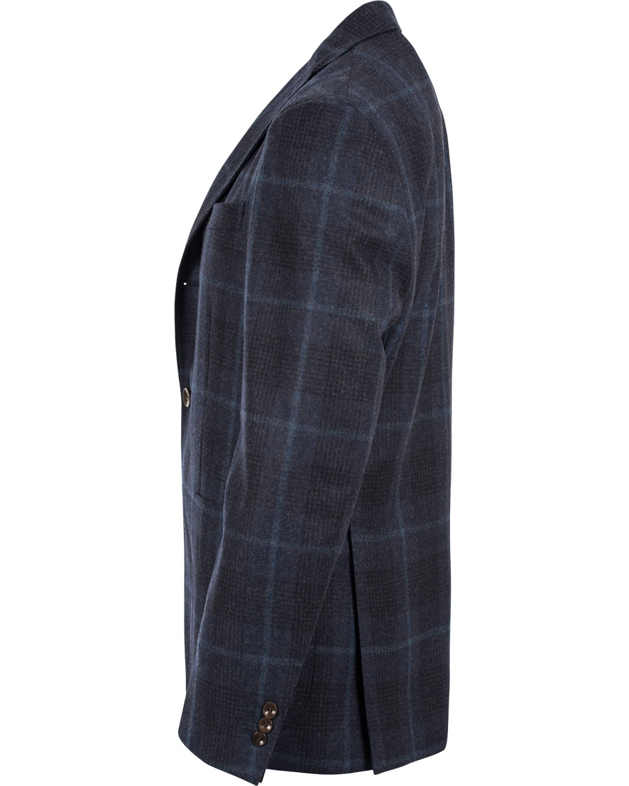 Herre | Dressjakker | Boglioli | Dover Patch Pocket Glenncheck Wool Blazer Navy