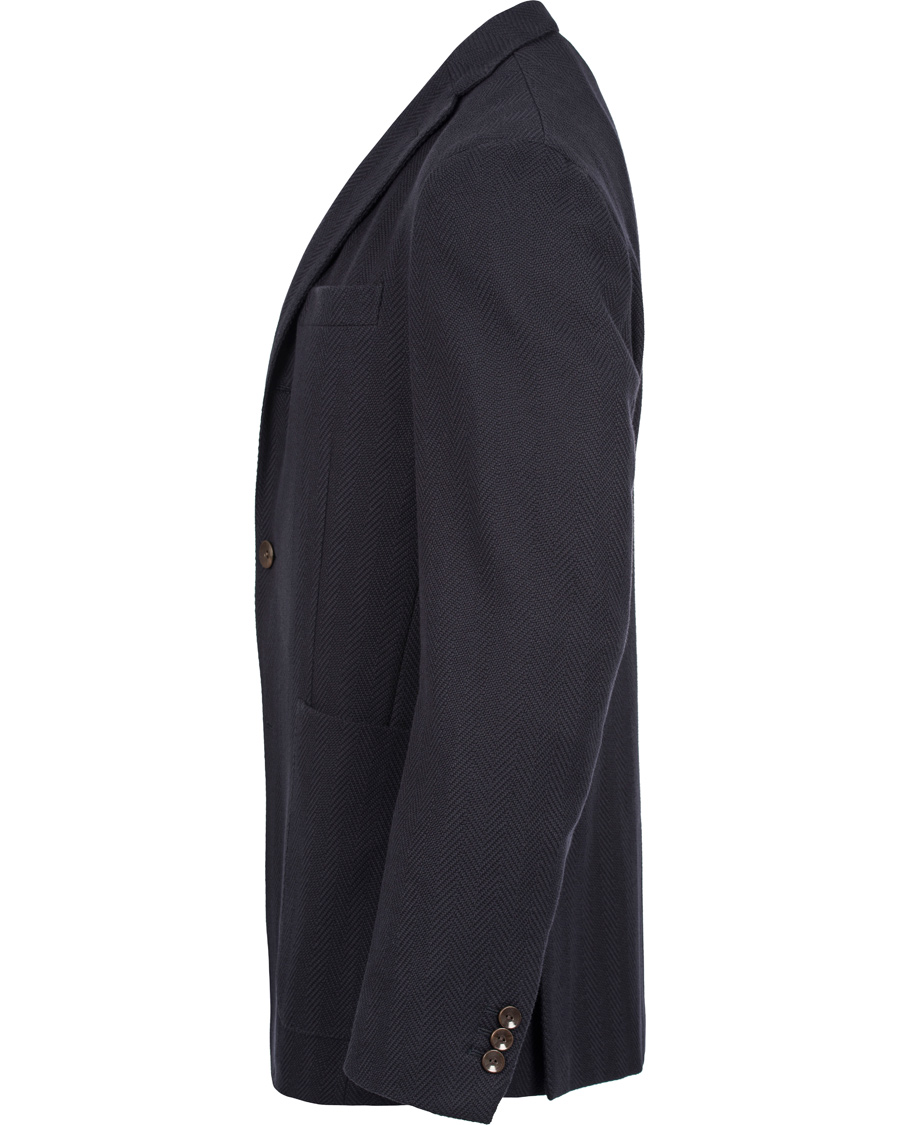 Herre | Dressjakker | Boglioli | Dover Patch Pocket Herringbone Blazer Navy