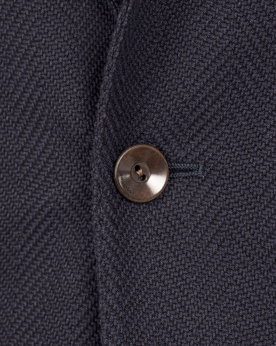 Herre | Dressjakker | Boglioli | Dover Patch Pocket Herringbone Blazer Navy