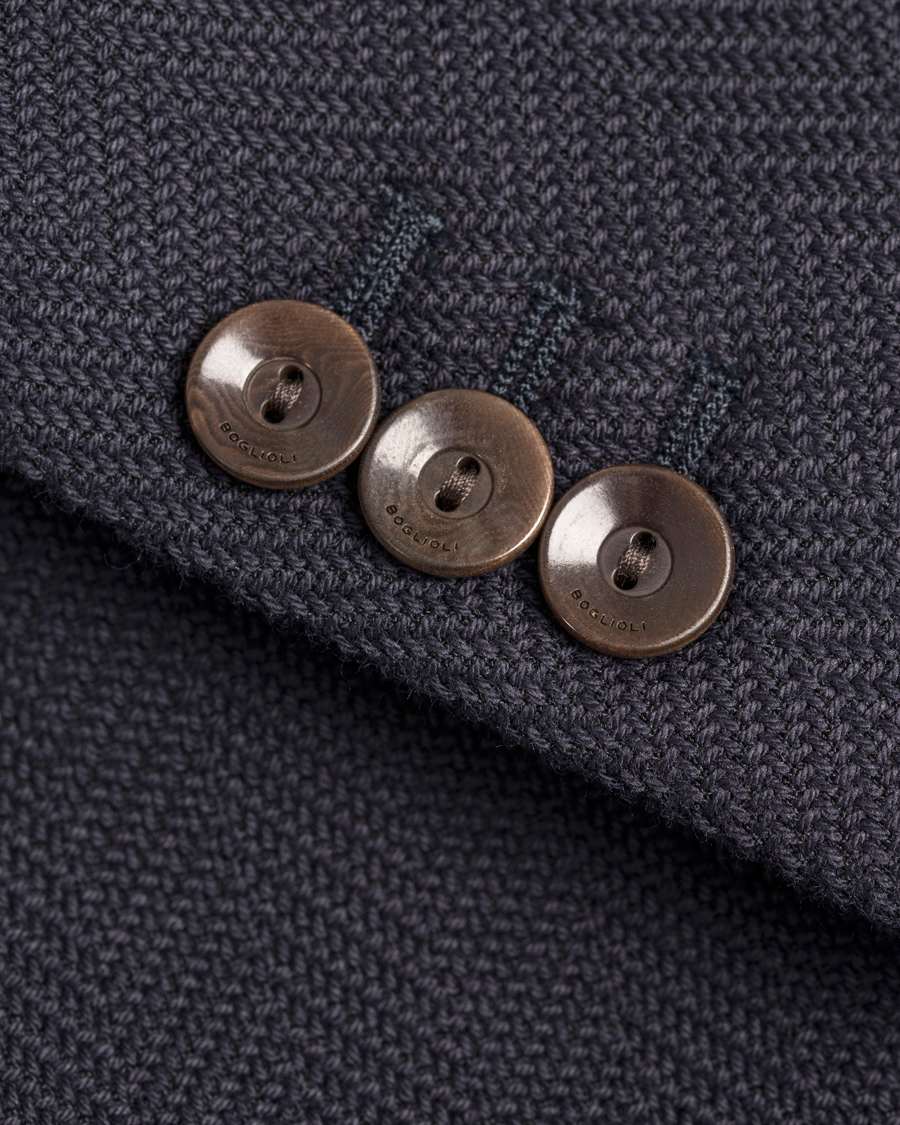 Herre | Dressjakker | Boglioli | Dover Patch Pocket Herringbone Blazer Navy