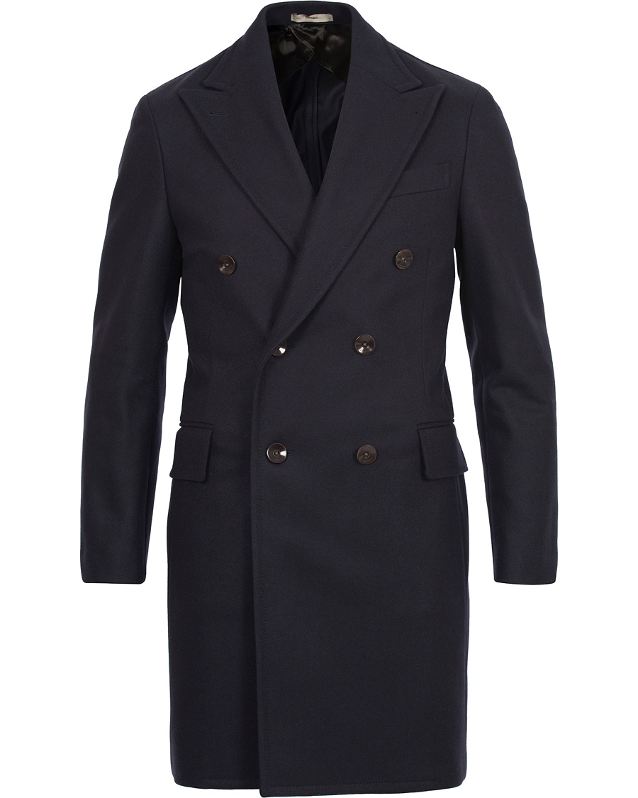 Herre | Jakker | Boglioli | Cappotto Double Breasted Wool Coat Navy