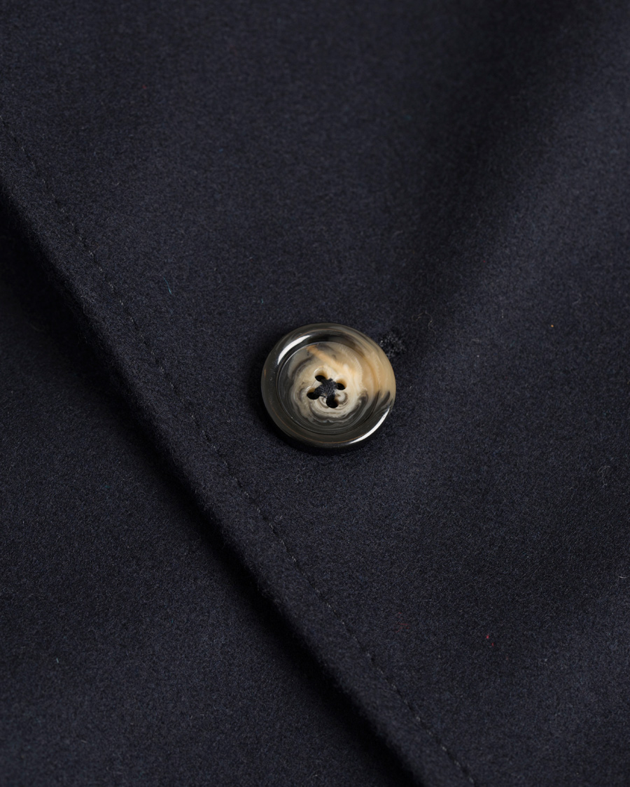 Herre | Jakker | J.Lindeberg | Gavin 56 Stand Up Collar Melton Coat Dark Navy