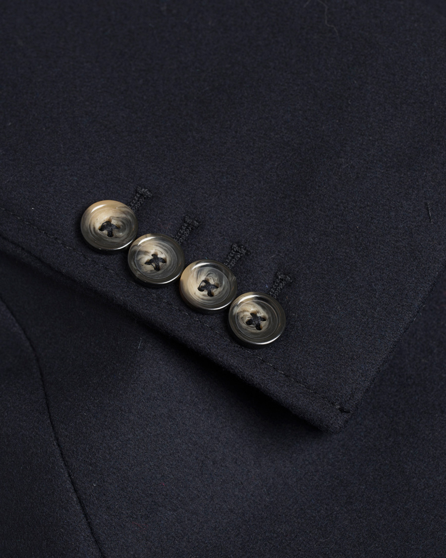 Herre | Jakker | J.Lindeberg | Gavin 56 Stand Up Collar Melton Coat Dark Navy