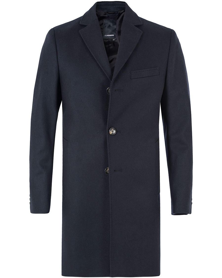 Herre | Jakker | J.Lindeberg | Wolger Compact Melton Coat Dark Navy