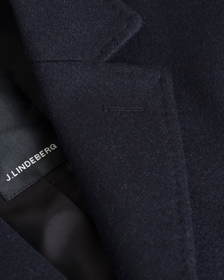 Herre | Jakker | J.Lindeberg | Wolger Compact Melton Coat Dark Navy