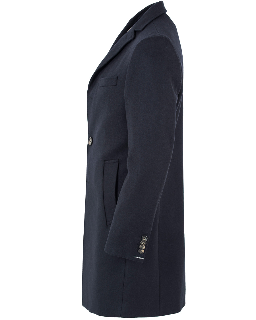 Herre | Jakker | J.Lindeberg | Wolger Compact Melton Coat Dark Navy