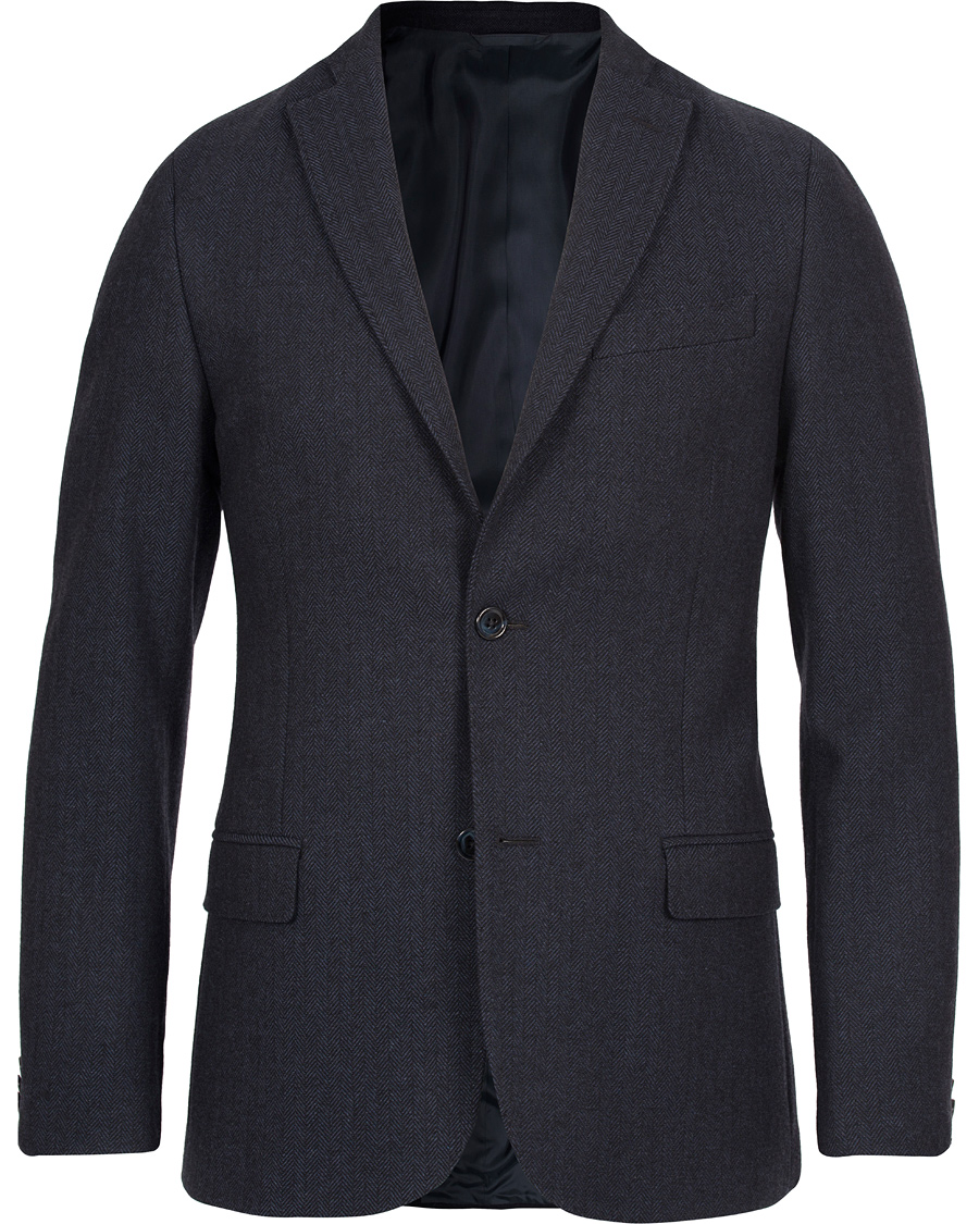 Herre | Dressjakker | J.Lindeberg | Hopper Herringbone Blazer Blue Melange