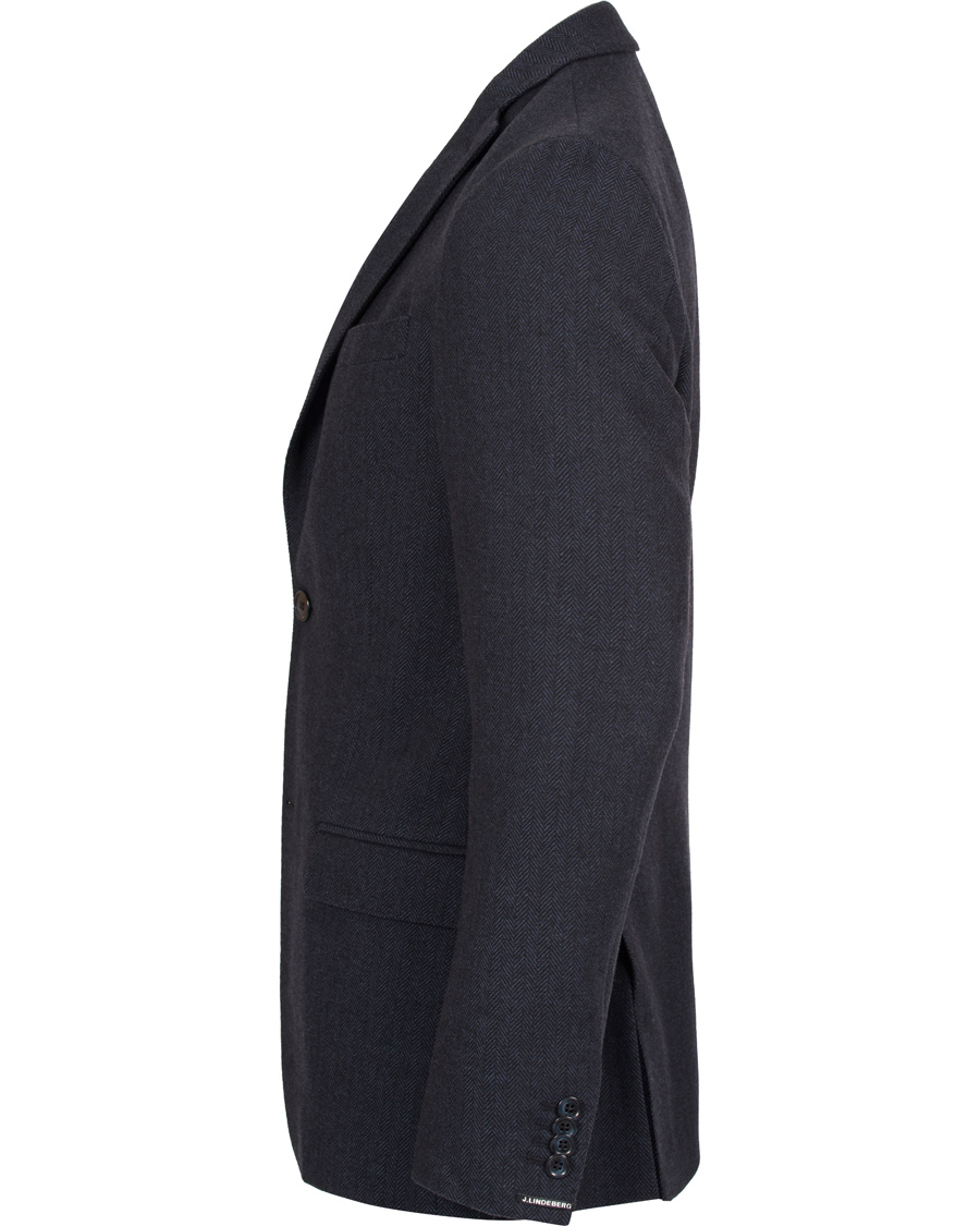 Herre | Dressjakker | J.Lindeberg | Hopper Herringbone Blazer Blue Melange