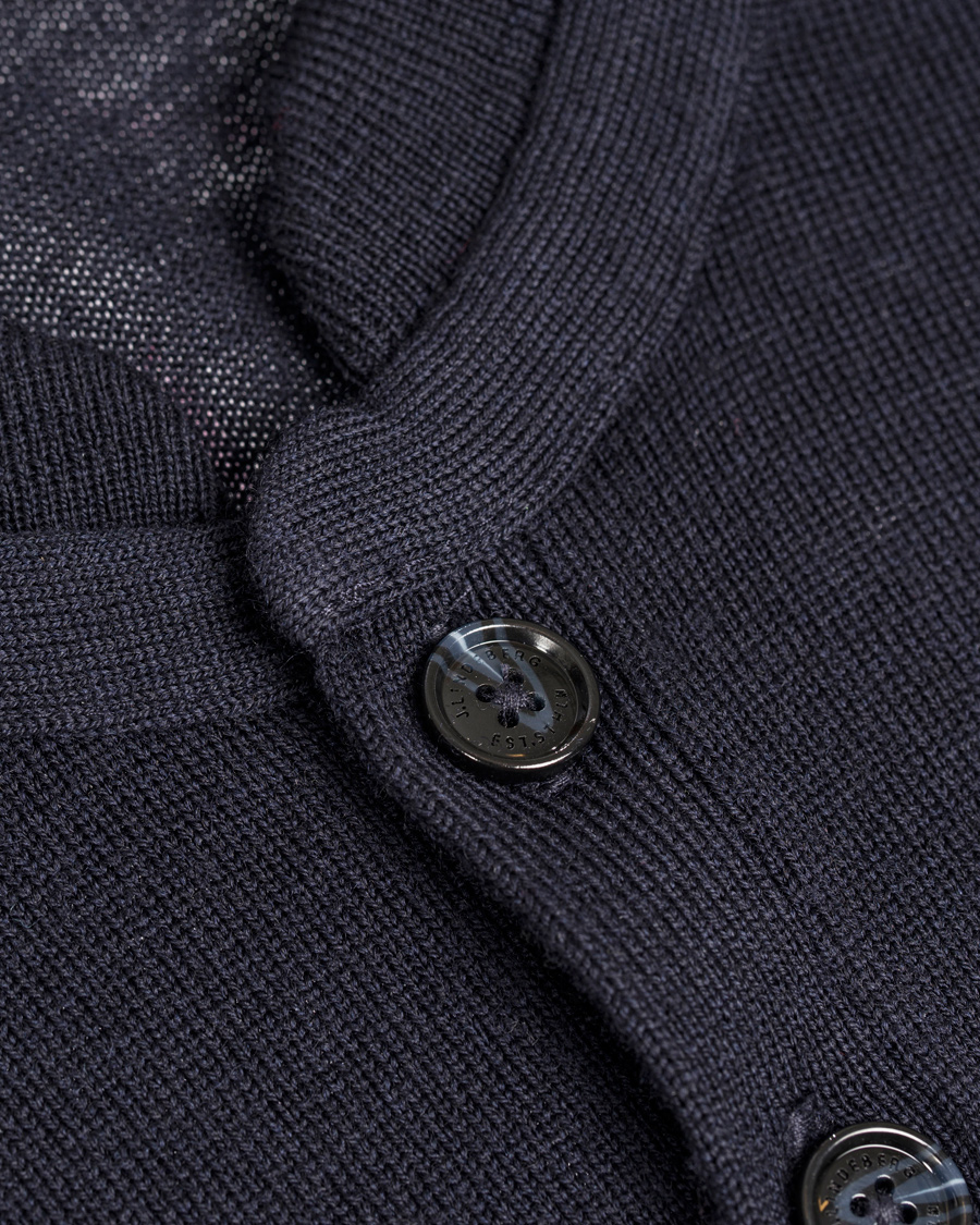 Herre | Gensere | J.Lindeberg | Henri Merino Button Pullover Dark Navy
