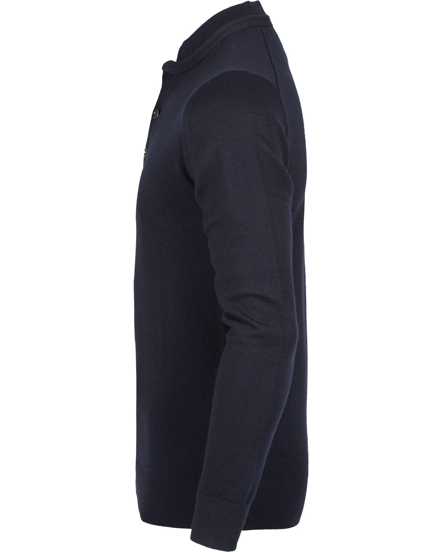 Herre | Gensere | J.Lindeberg | Henri Merino Button Pullover Dark Navy
