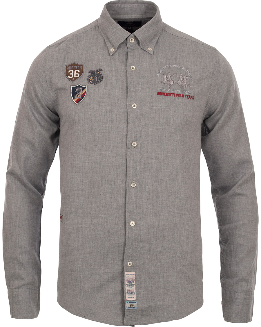 Herre | Skjorter | La Martina | Gaston Flannel Shirt Heather Grey