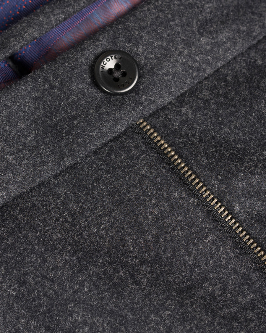 Herre | Bukser | Incotex | Super 100's Flannel Trousers Dark Grey