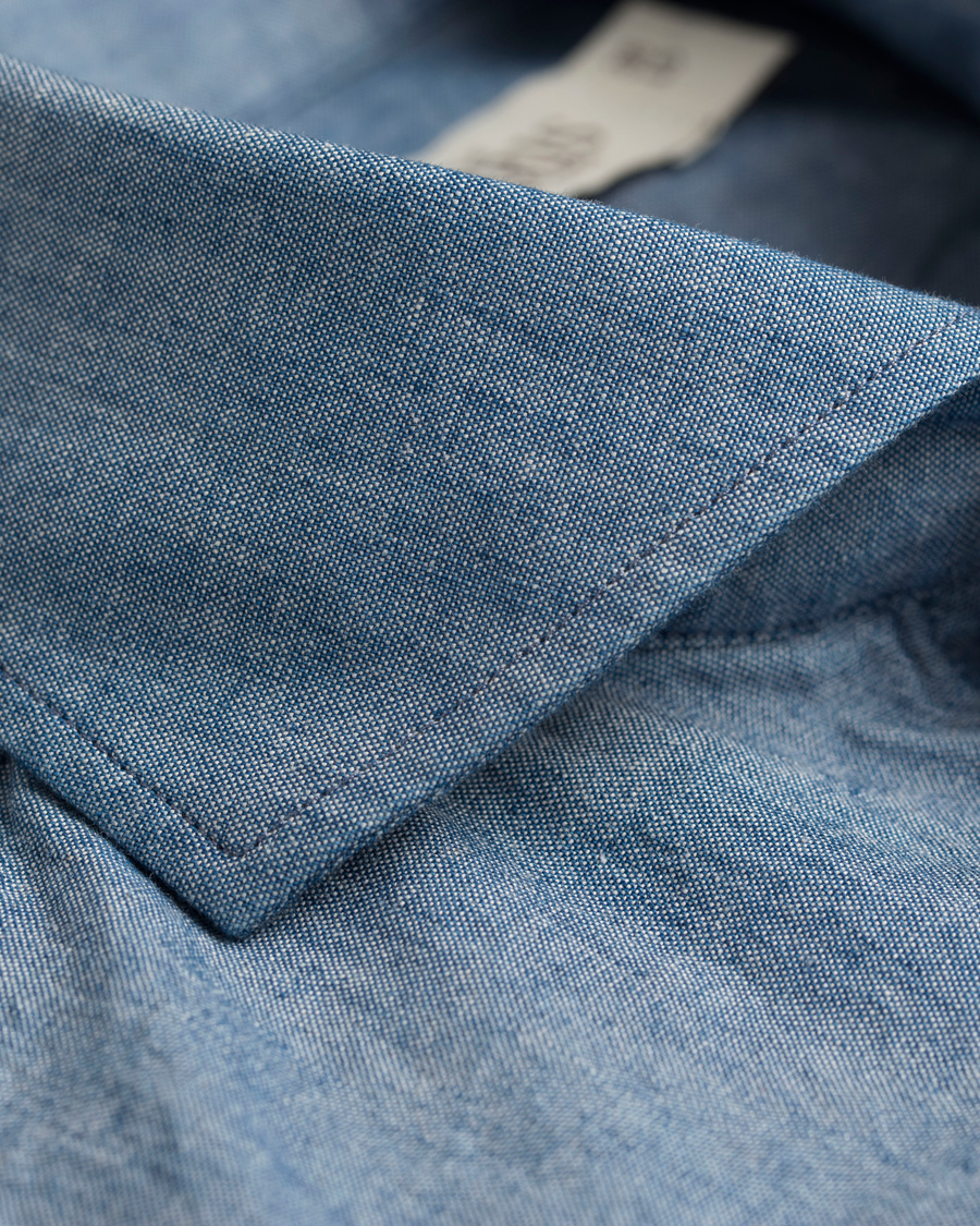 Herre | Skjorter | Morris Heritage | Bond Cut Away Chambrey Shirt Blue