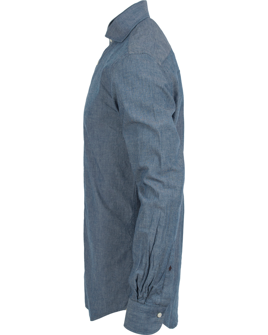 Herre | Skjorter | Morris Heritage | Bond Cut Away Chambrey Shirt Blue