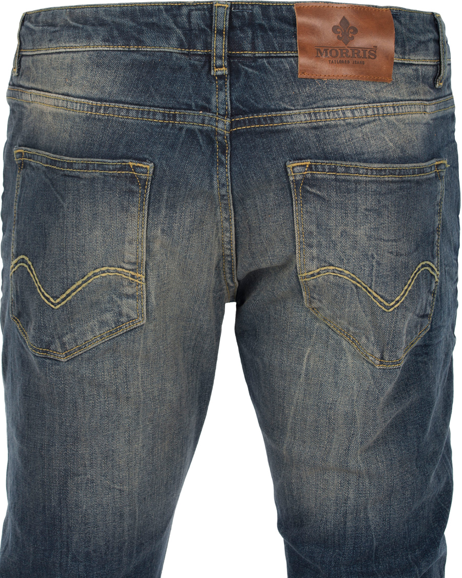 Herre | Jeans | Morris | Steve Vintage Jeans Dar Wash Blue Hole