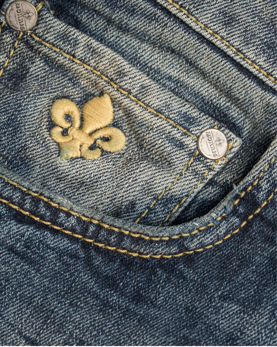 Herre | Jeans | Morris | Steve Vintage Jeans Dar Wash Blue Hole