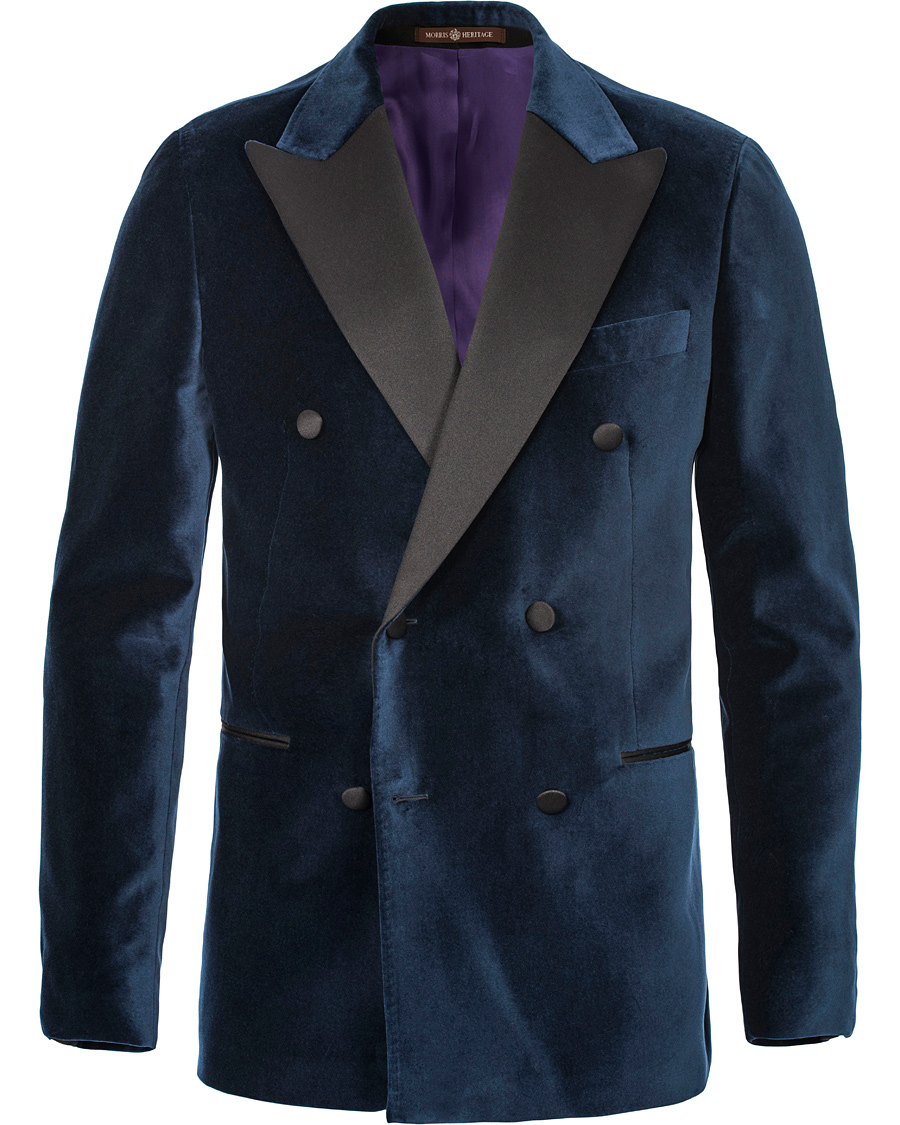 Herre | Dressjakker | Morris Heritage | Grant Tuxedo Velvet Blazer Navy