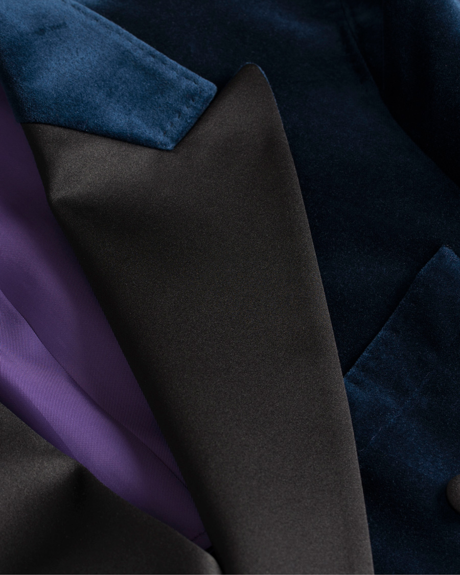 Herre | Dressjakker | Morris Heritage | Grant Tuxedo Velvet Blazer Navy