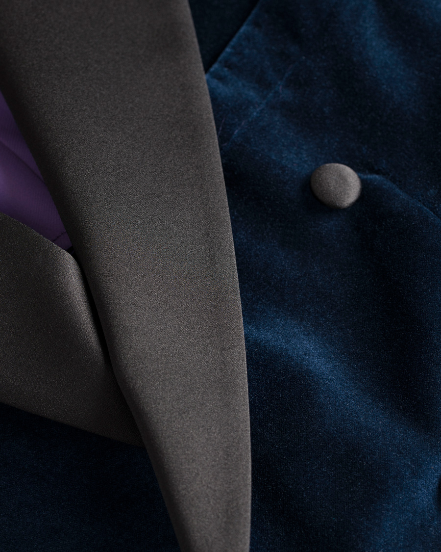 Herre | Dressjakker | Morris Heritage | Grant Tuxedo Velvet Blazer Navy