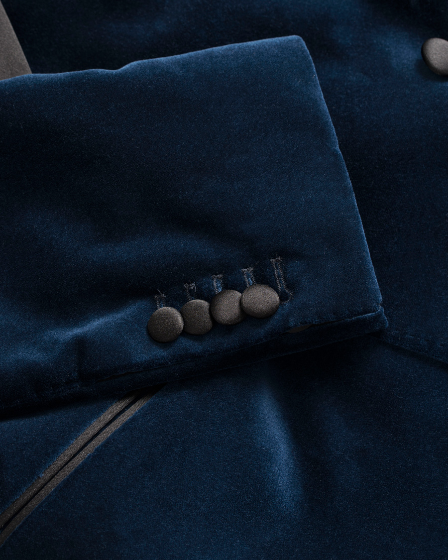 Herre | Dressjakker | Morris Heritage | Grant Tuxedo Velvet Blazer Navy