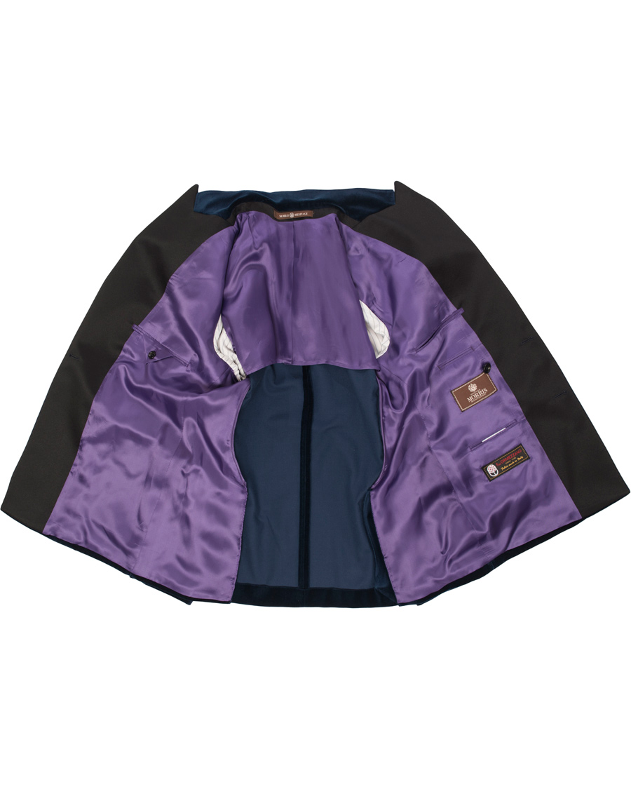 Herre | Dressjakker | Morris Heritage | Grant Tuxedo Velvet Blazer Navy