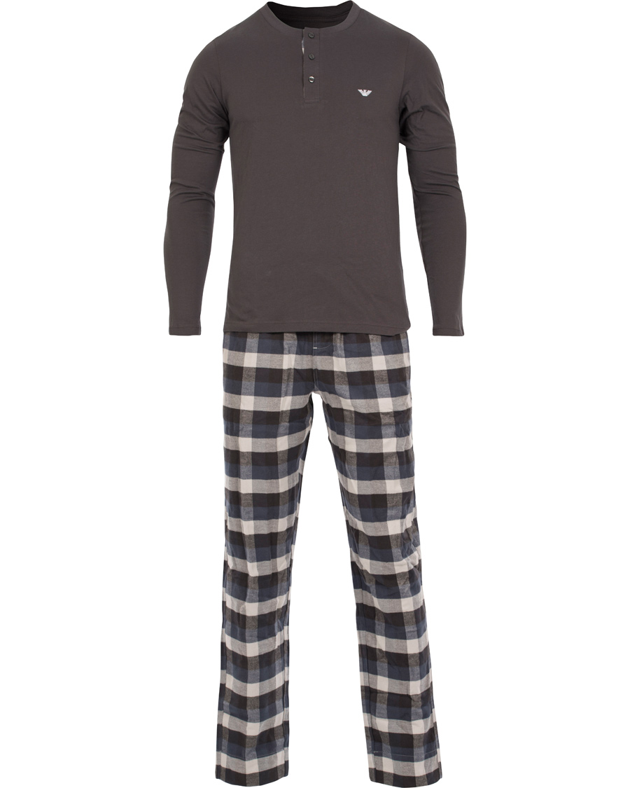 Herre | Undertøy | Emporio Armani | Flannel Pyjama Set Asphalt Grey/Check