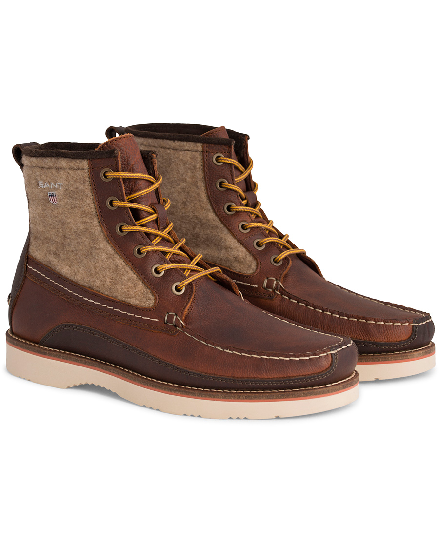 Herre | GANT Huck Boot Calf Textile Cognac | GANT | Huck Boot Calf Textile Cognac