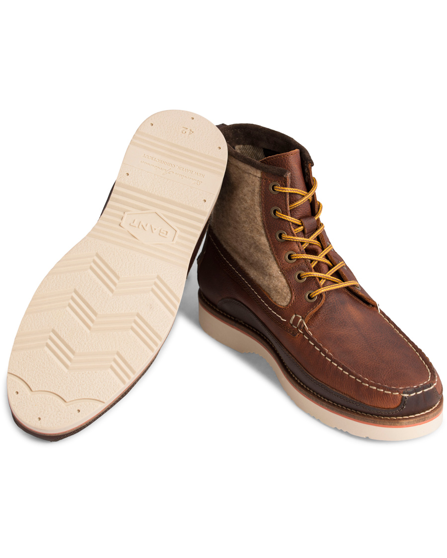 Herre | GANT Huck Boot Calf Textile Cognac | GANT | Huck Boot Calf Textile Cognac
