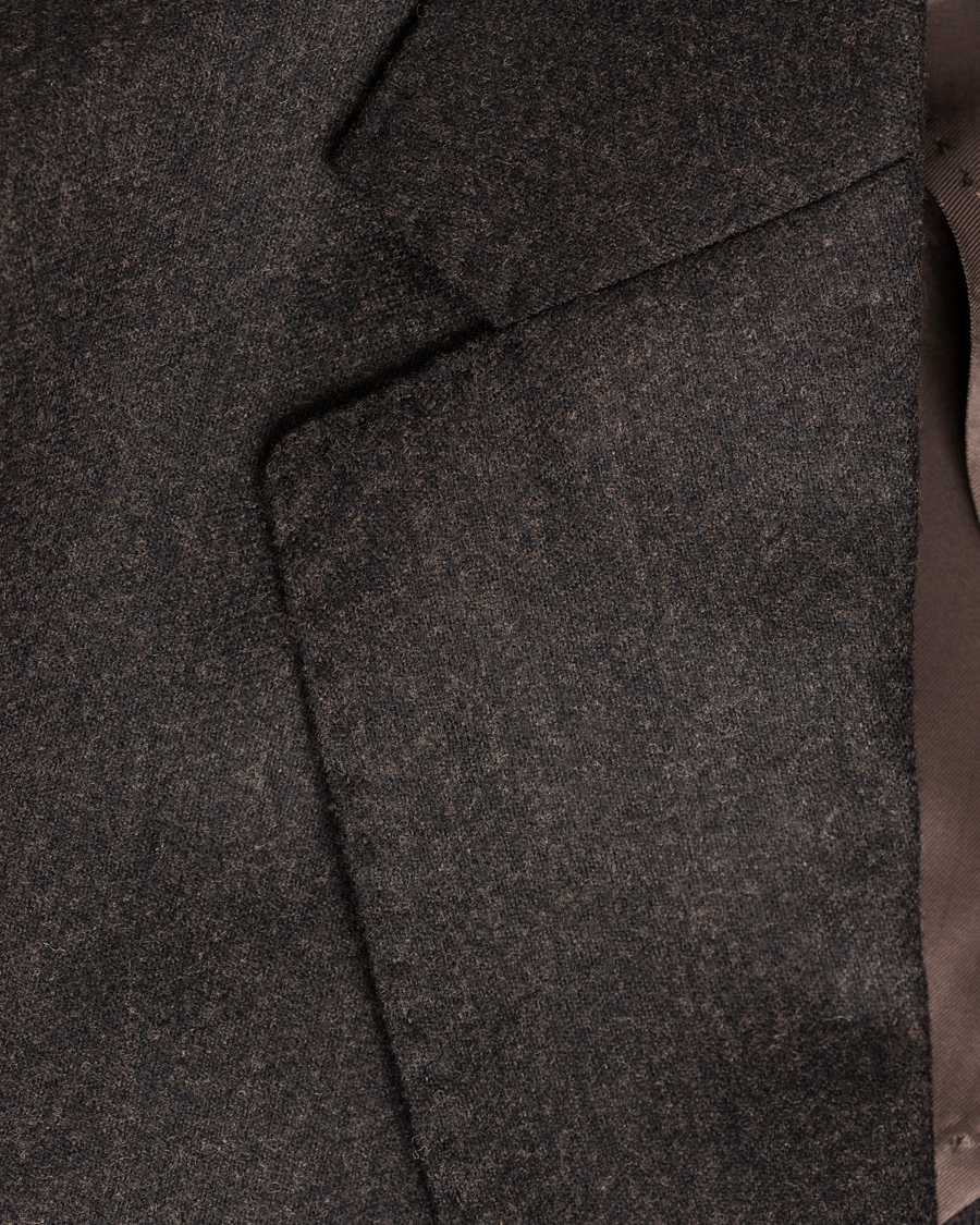 Herre | Dressjakker | Oscar Jacobson | Einar Flannel Blazer Dark Brown 46