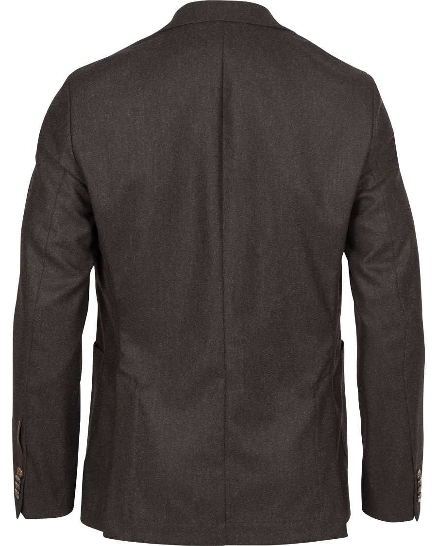 Herre | Dressjakker | Oscar Jacobson | Einar Flannel Blazer Dark Brown 46