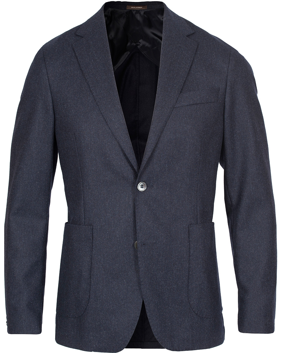 Herre | Dressjakker | Oscar Jacobson | Einar Flannel Blazer Ink Blue